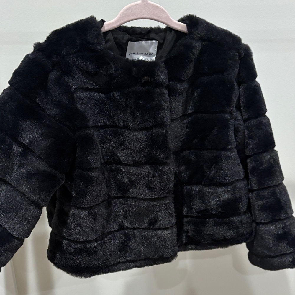 Janie and Jack Black Faux coat